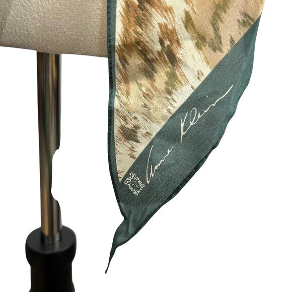Quiet Luxury Abstract Silk Scarf Anne‎ Klein Vintage Modern Neutral - Picture 3 of 4